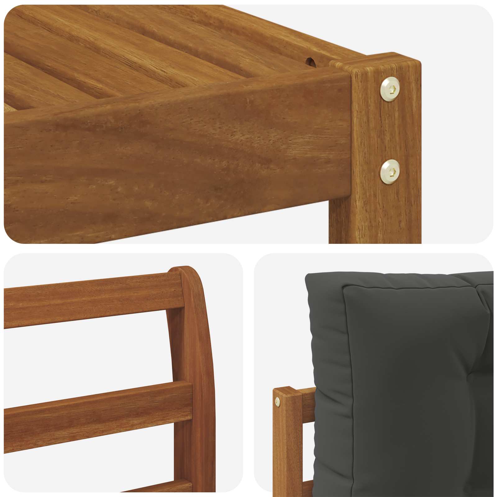 Zunanja garnitura za sedenje 6 pcs Naravna in antracitna - slika 7