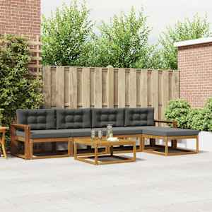 Zunanja garnitura za sedenje 6 pcs Naravna in antracitna