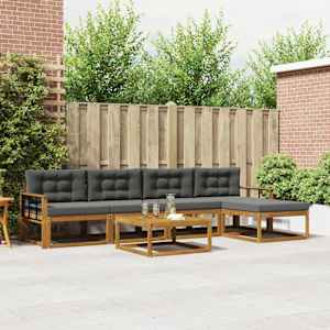 Zunanja garnitura za sedenje 6 pcs Naravna in antracitna