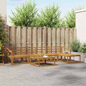 Zunanja garnitura za sedenje 6 pcs Naravna Masiven les akacije