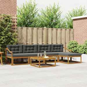 Zunanja garnitura za sedenje 6 pcs Naravna in antracitna