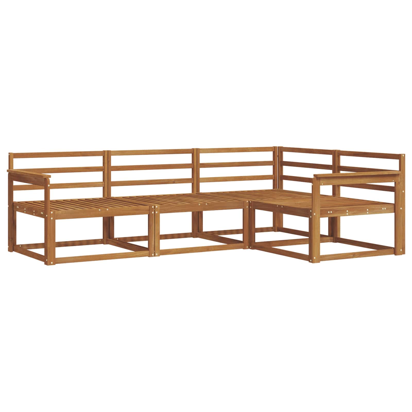 Buiten bankenset 4 pcs Naturel Massief Acaciahout image 2