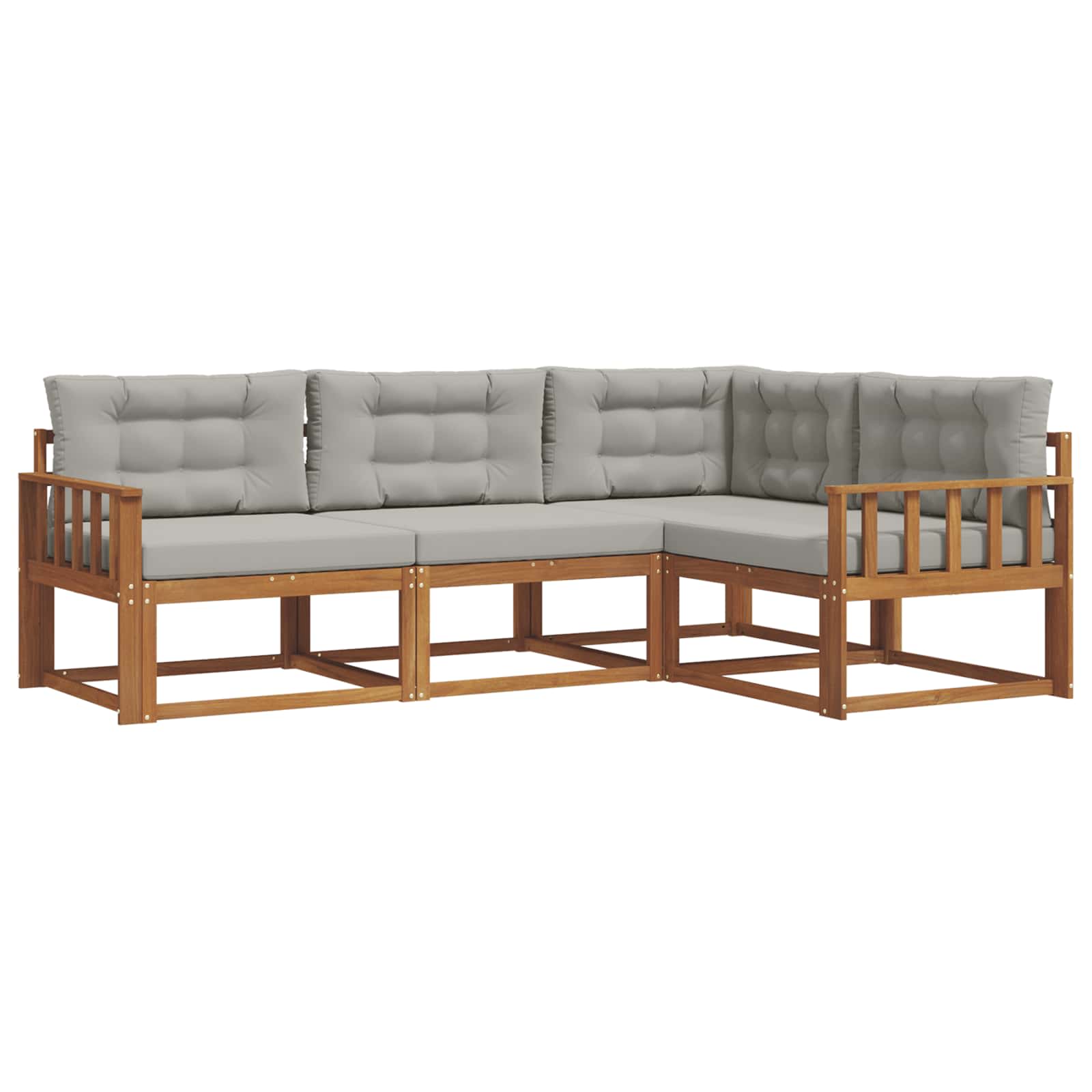 Thumbnail - vidaXL Outdoor-Sofagarnitur mit Kissen 4 pcs Natürlich und Hellgrau