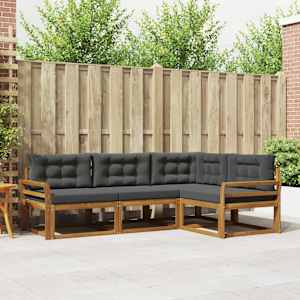 Zunanja garnitura za sedenje 4 pcs Naravna in antracitna