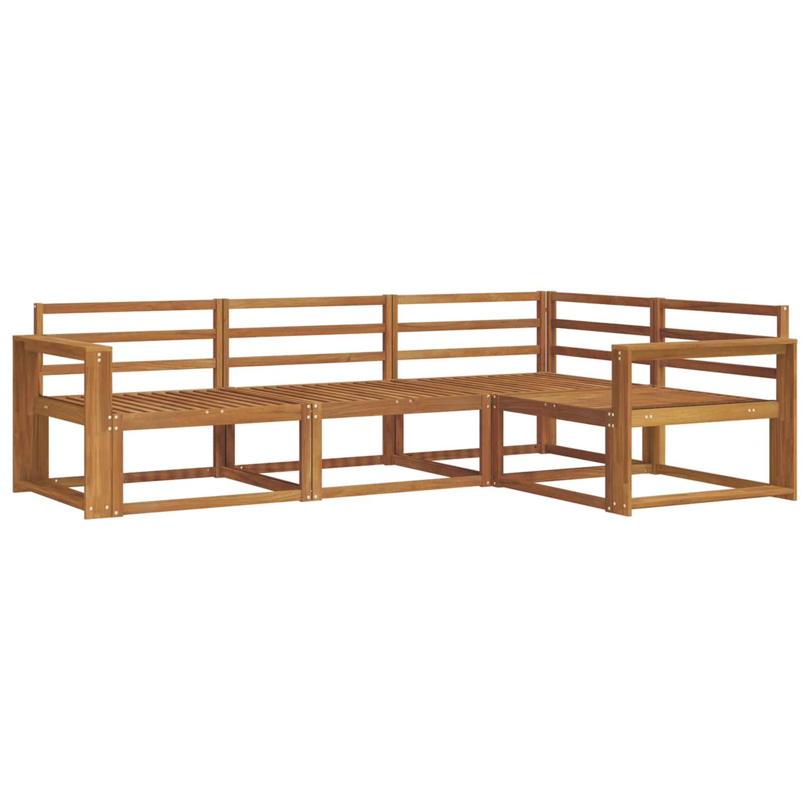 Buiten bankenset 4 pcs Naturel Massief Acaciahout image 2