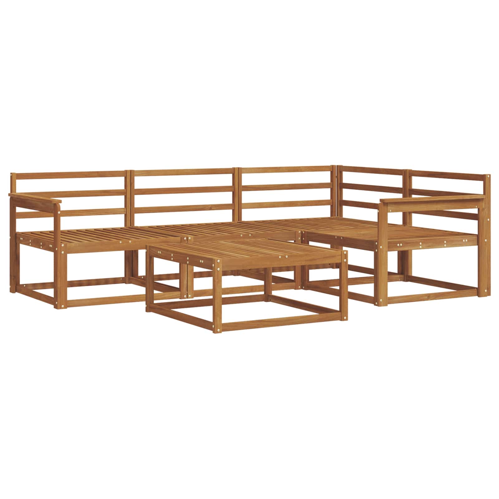 Buiten bankenset 5 pcs Naturel Massief Acaciahout image 2