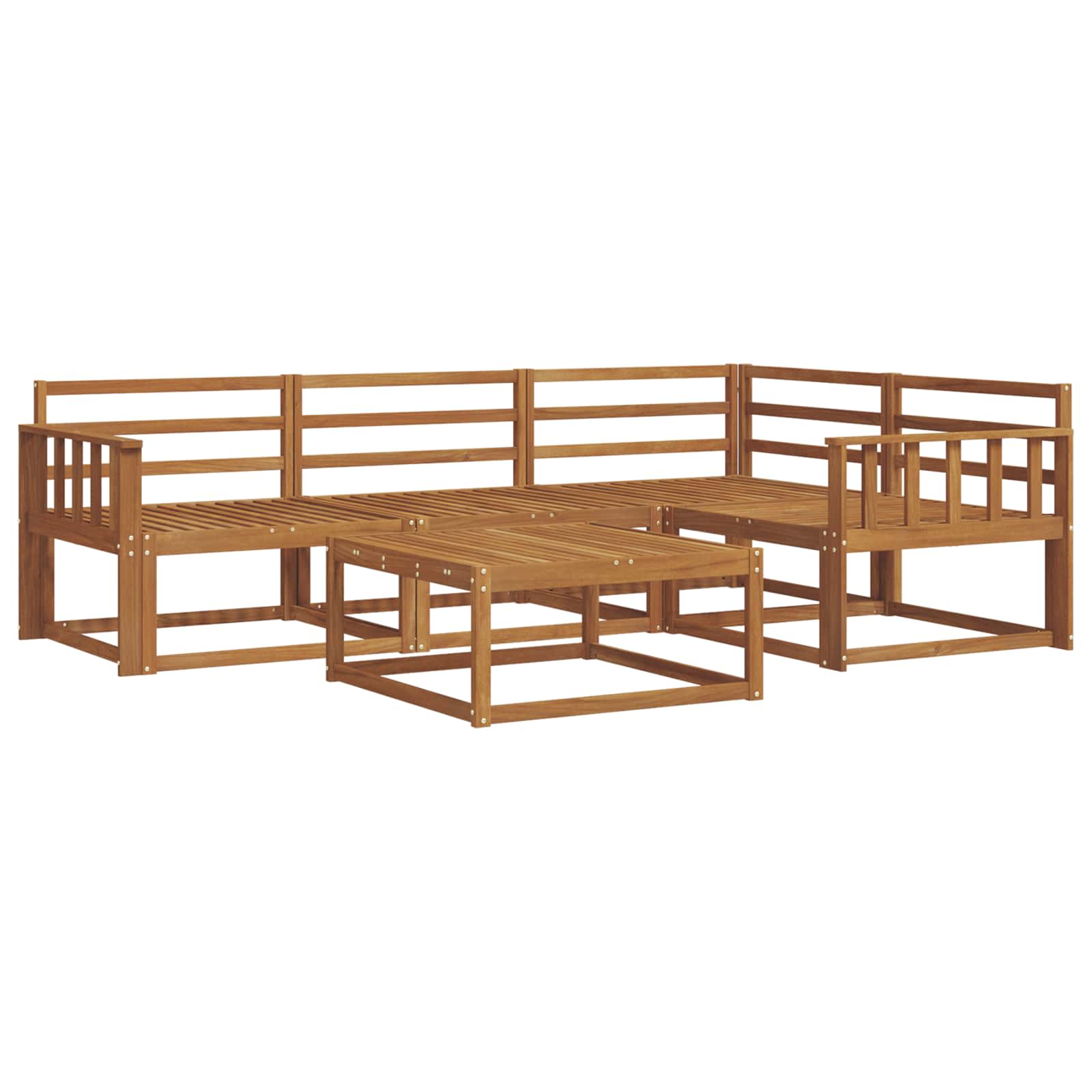 Buiten bankenset 5 pcs Naturel Massief Acaciahout image 2