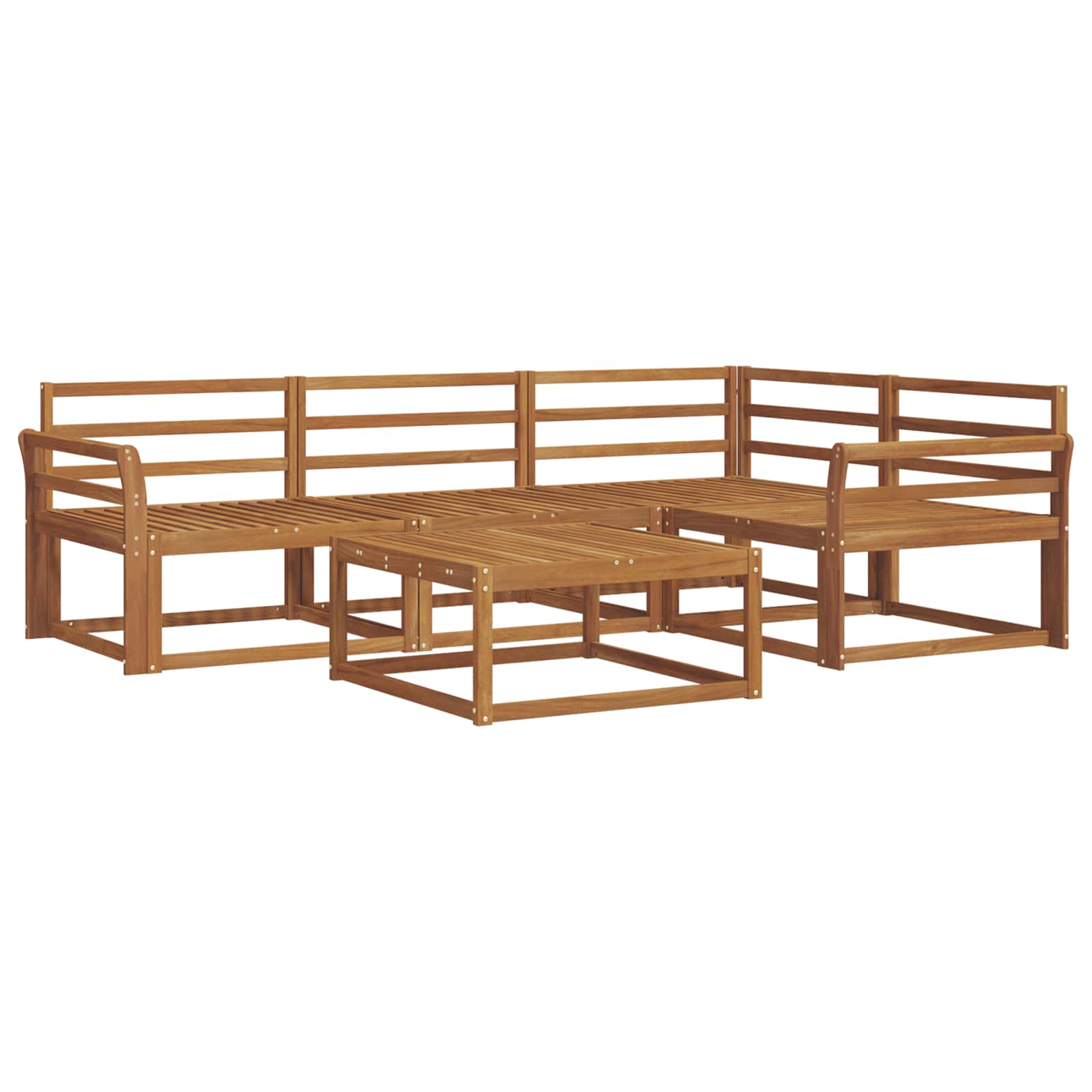 Buiten bankenset 5 pcs Naturel Massief Acaciahout image 2