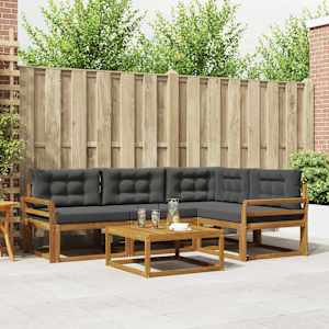 Zunanja garnitura za sedenje 5 pcs Naravna in antracitna