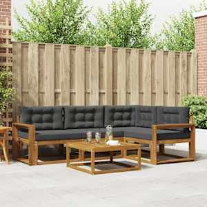 Zunanja garnitura za sedenje 5 pcs Naravna in antracitna