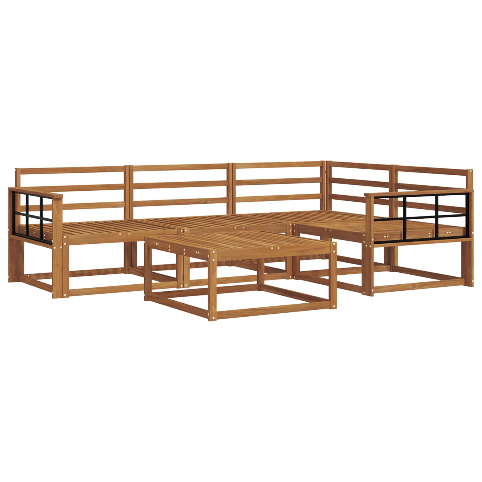 Buiten bankenset 5 pcs Naturel Massief Acaciahout image 2