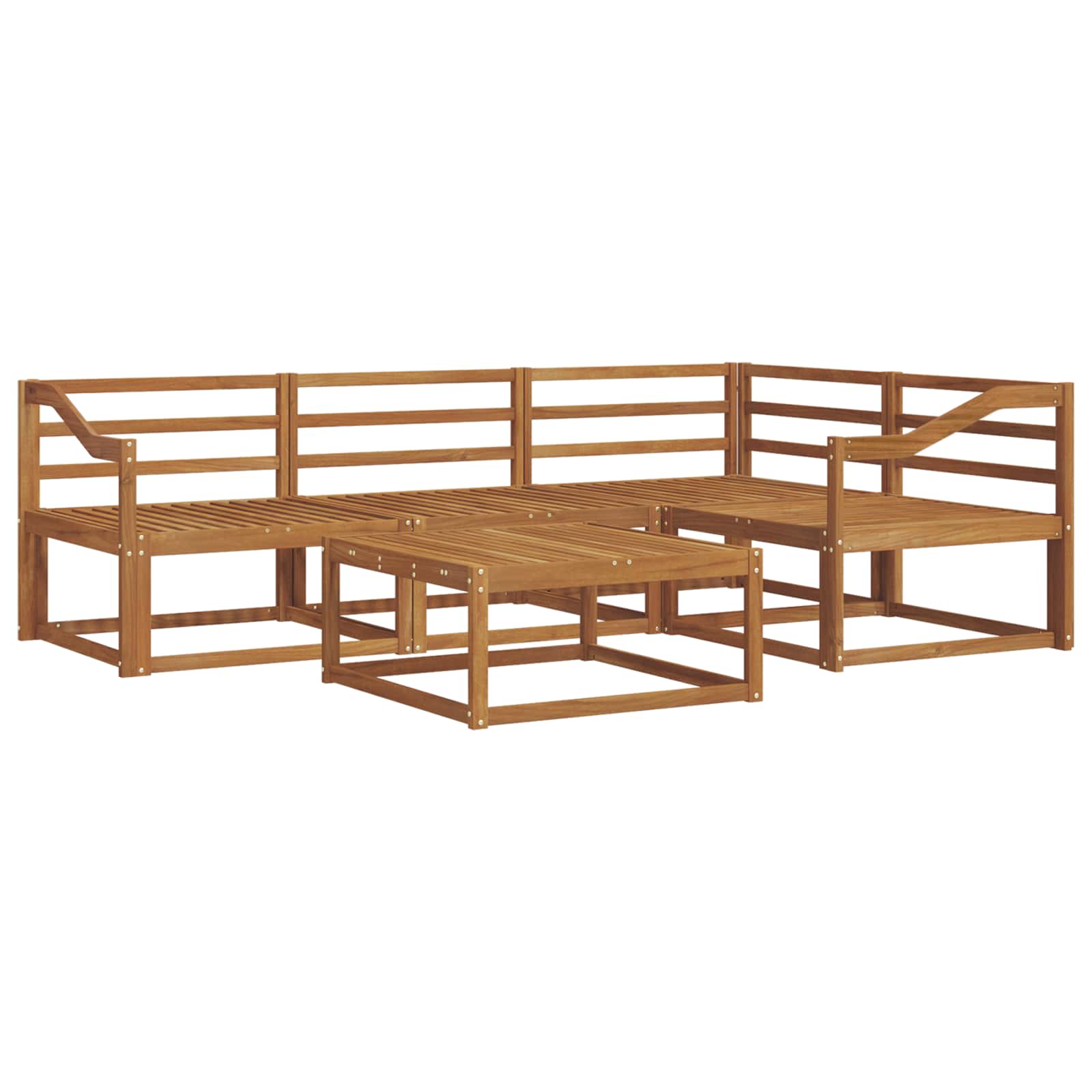 Buiten bankenset 5 pcs Naturel Massief Acaciahout image 2