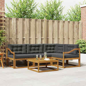 Zunanja garnitura za sedenje 5 pcs Naravna in antracitna