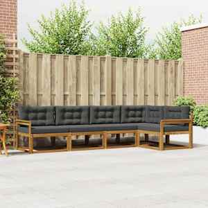 Zunanja garnitura za sedenje 5 pcs Naravna in antracitna