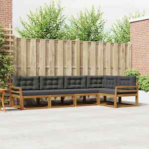 Zunanja garnitura za sedenje 5 pcs Naravna in antracitna