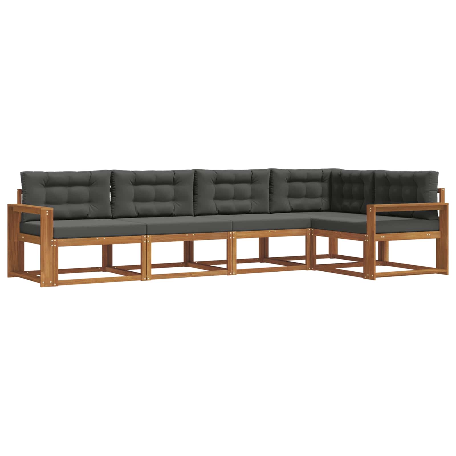 Zunanja garnitura za sedenje 5 pcs Naravna in antracitna - slika 2