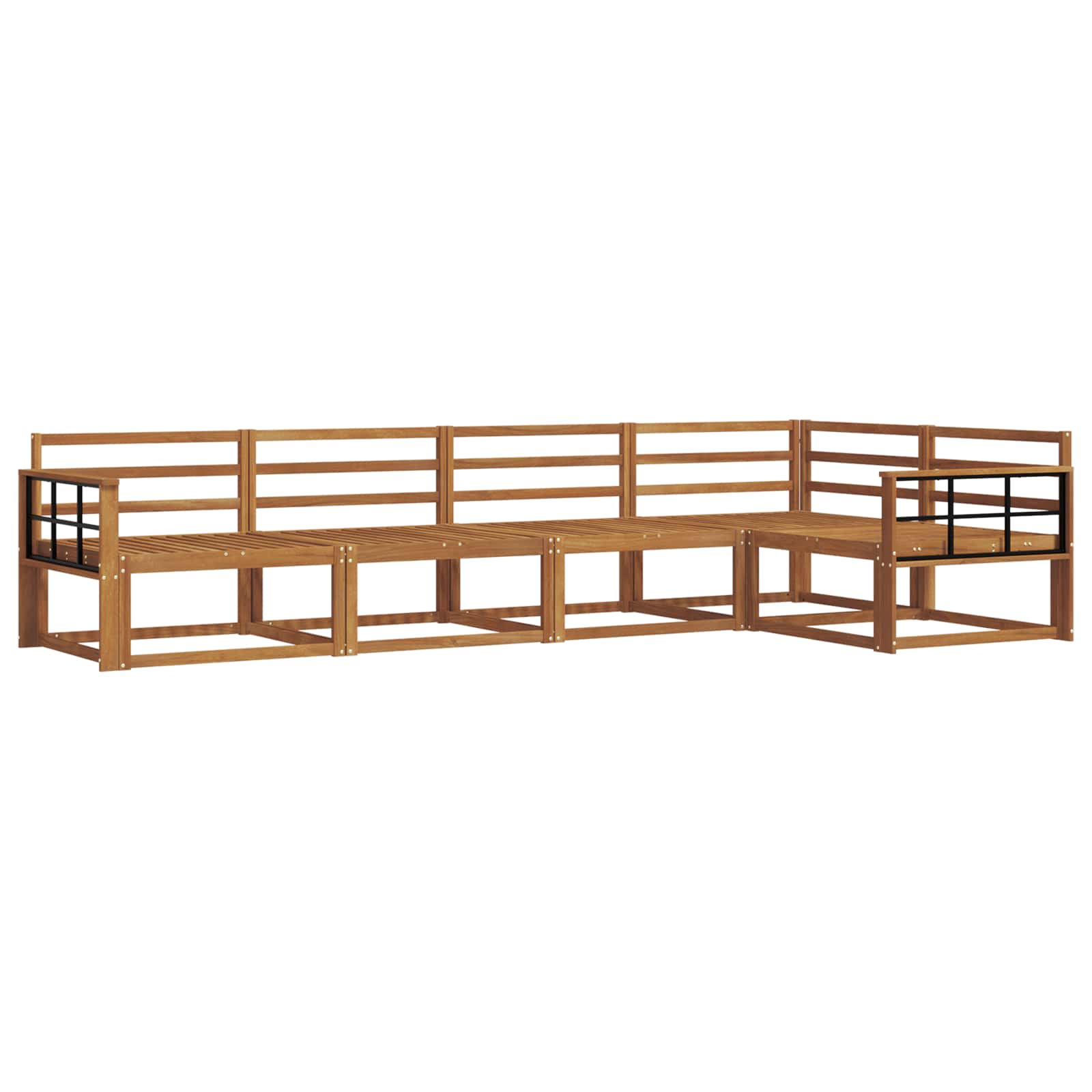 Buiten bankenset 5 pcs Naturel Massief Acaciahout image 2