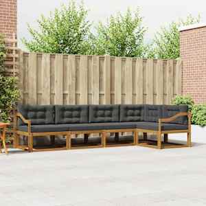 Zunanja garnitura za sedenje 5 pcs Naravna in antracitna