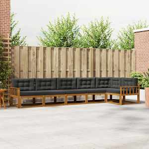 Zunanja garnitura za sedenje 6 pcs Naravna in antracitna