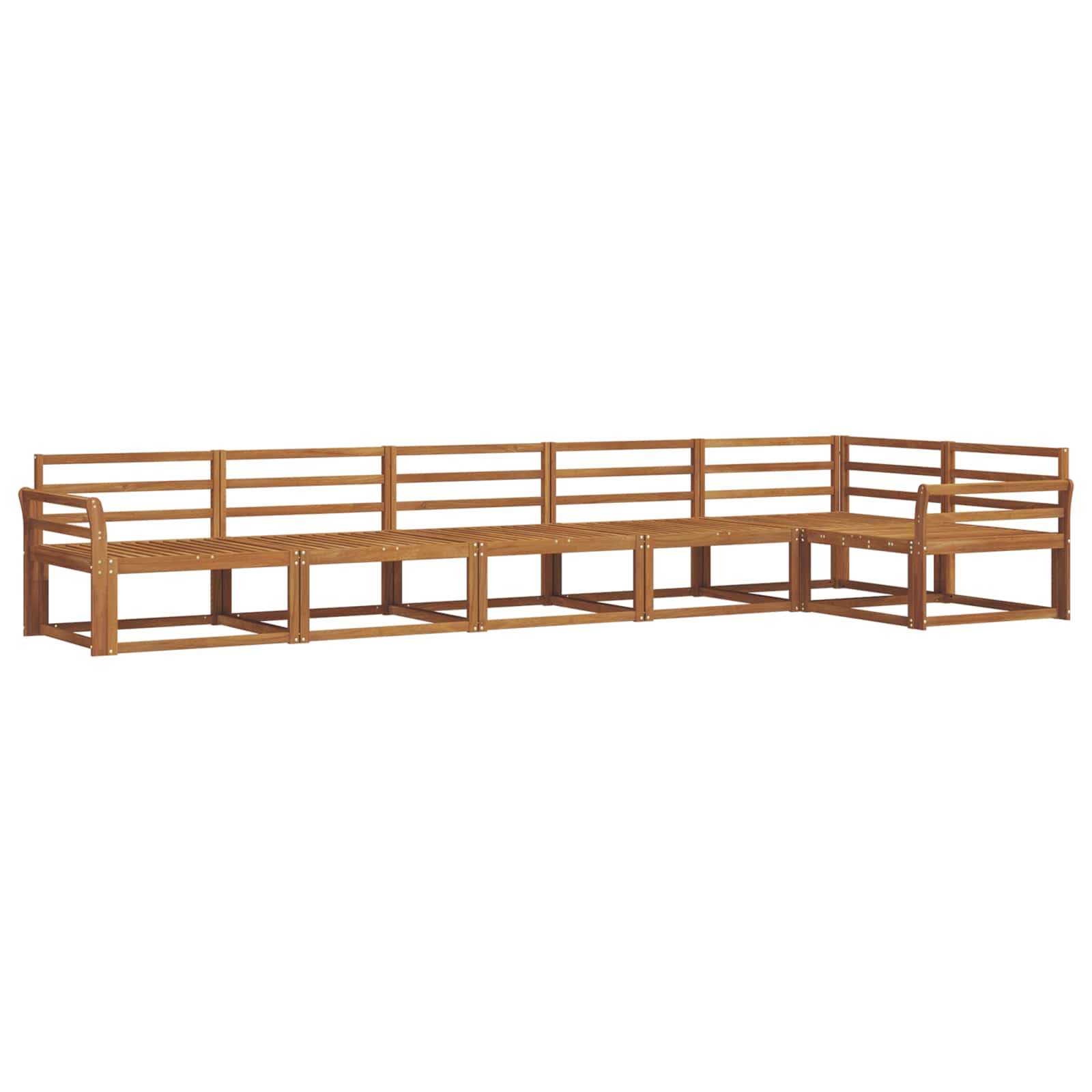 Buiten bankenset 6 pcs Naturel Massief Acaciahout image 2