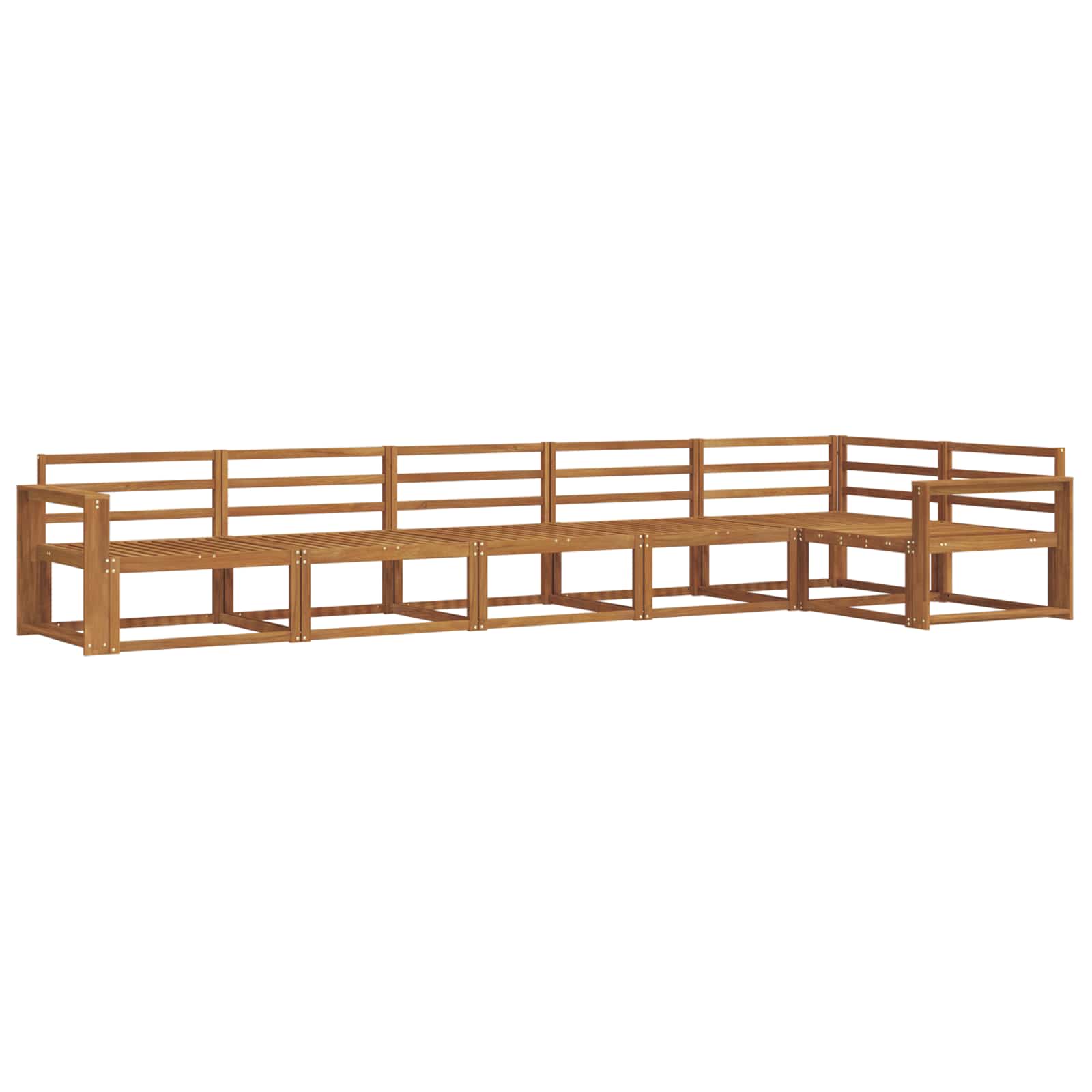 Buiten bankenset 6 pcs Naturel Massief Acaciahout image 2