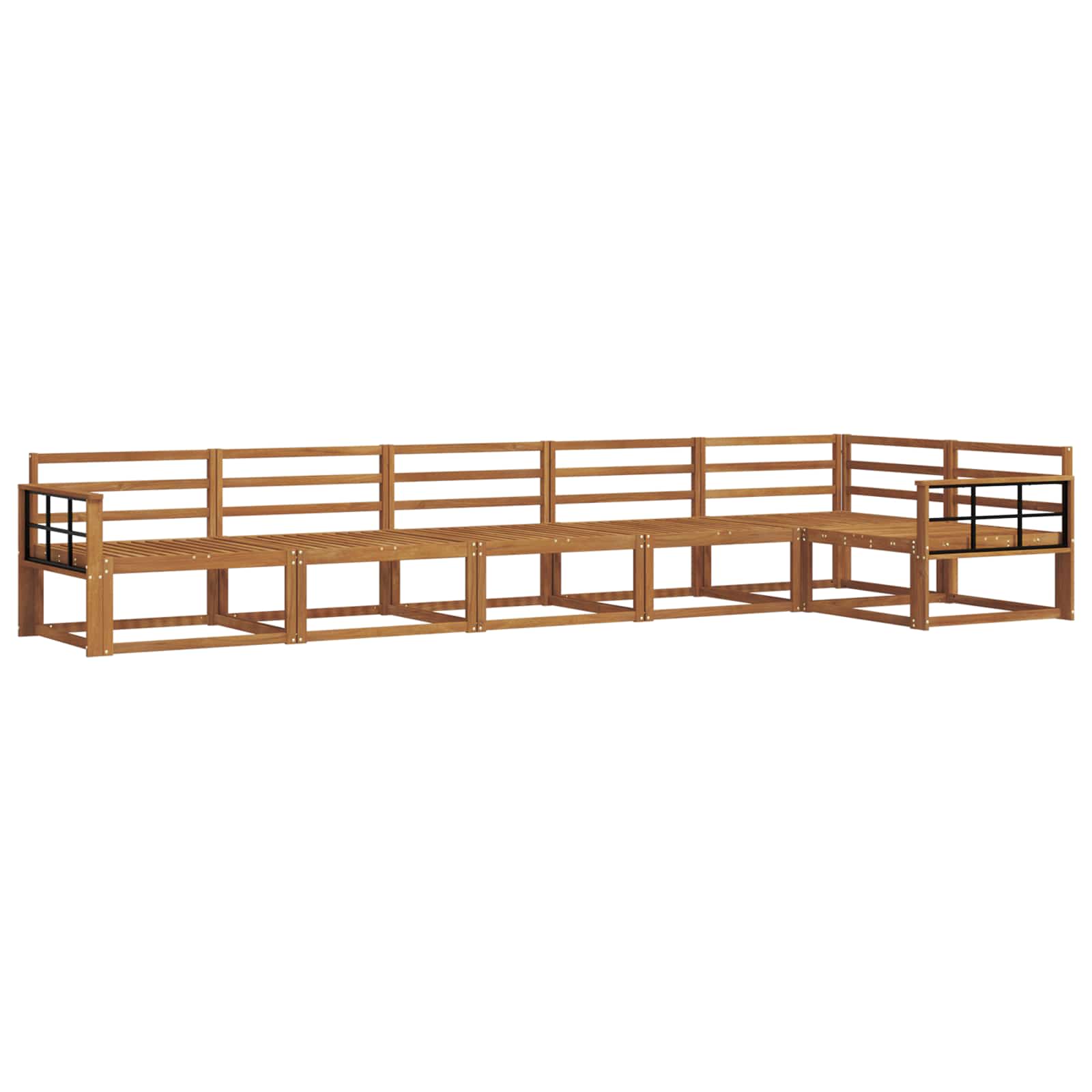 Buiten bankenset 6 pcs Naturel Massief Acaciahout image 2