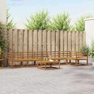 Zunanja garnitura za sedenje 7 pcs Naravna Masiven les akacije