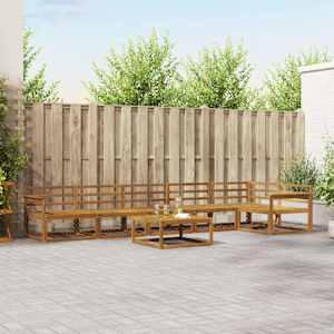 Zunanja garnitura za sedenje 7 pcs Naravna Masiven les akacije