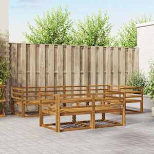 Zunanja garnitura za sedenje 7 pcs Naravna Masiven les akacije