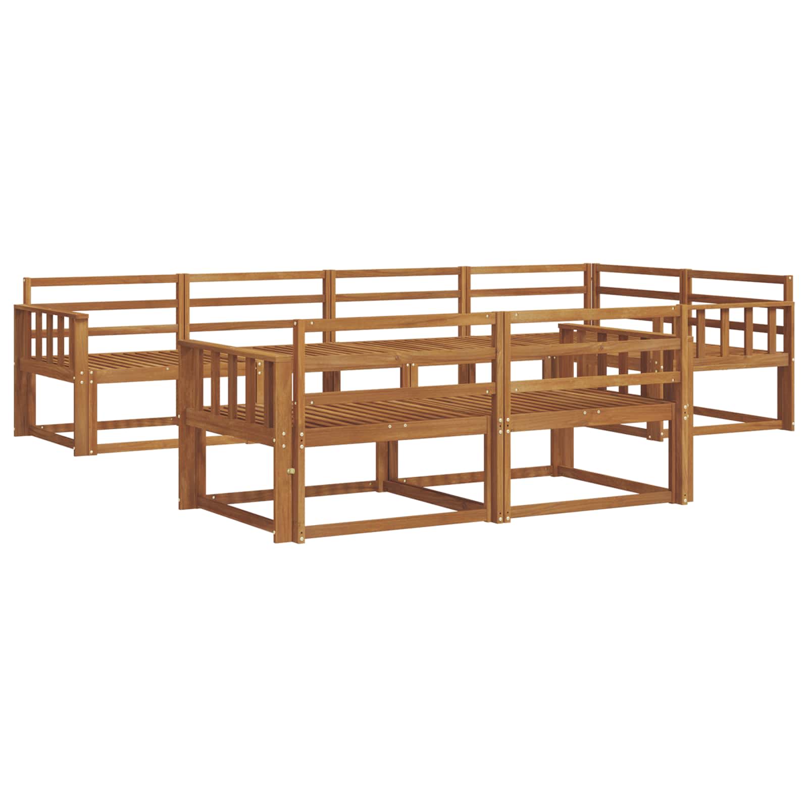 Buiten bankenset 7 pcs Naturel Massief Acaciahout image 2