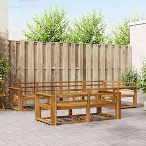 Zunanja garnitura za sedenje 7 pcs Naravna Masiven les akacije