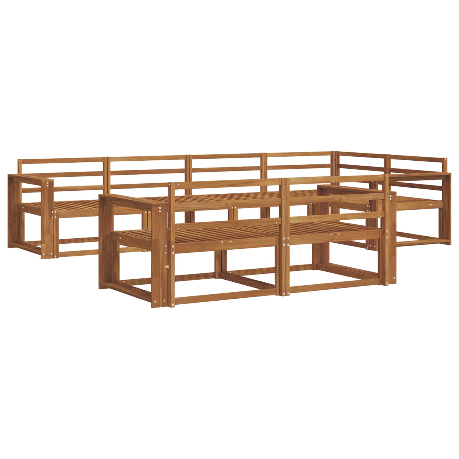 Buiten bankenset 7 pcs Naturel Massief Acaciahout image 2