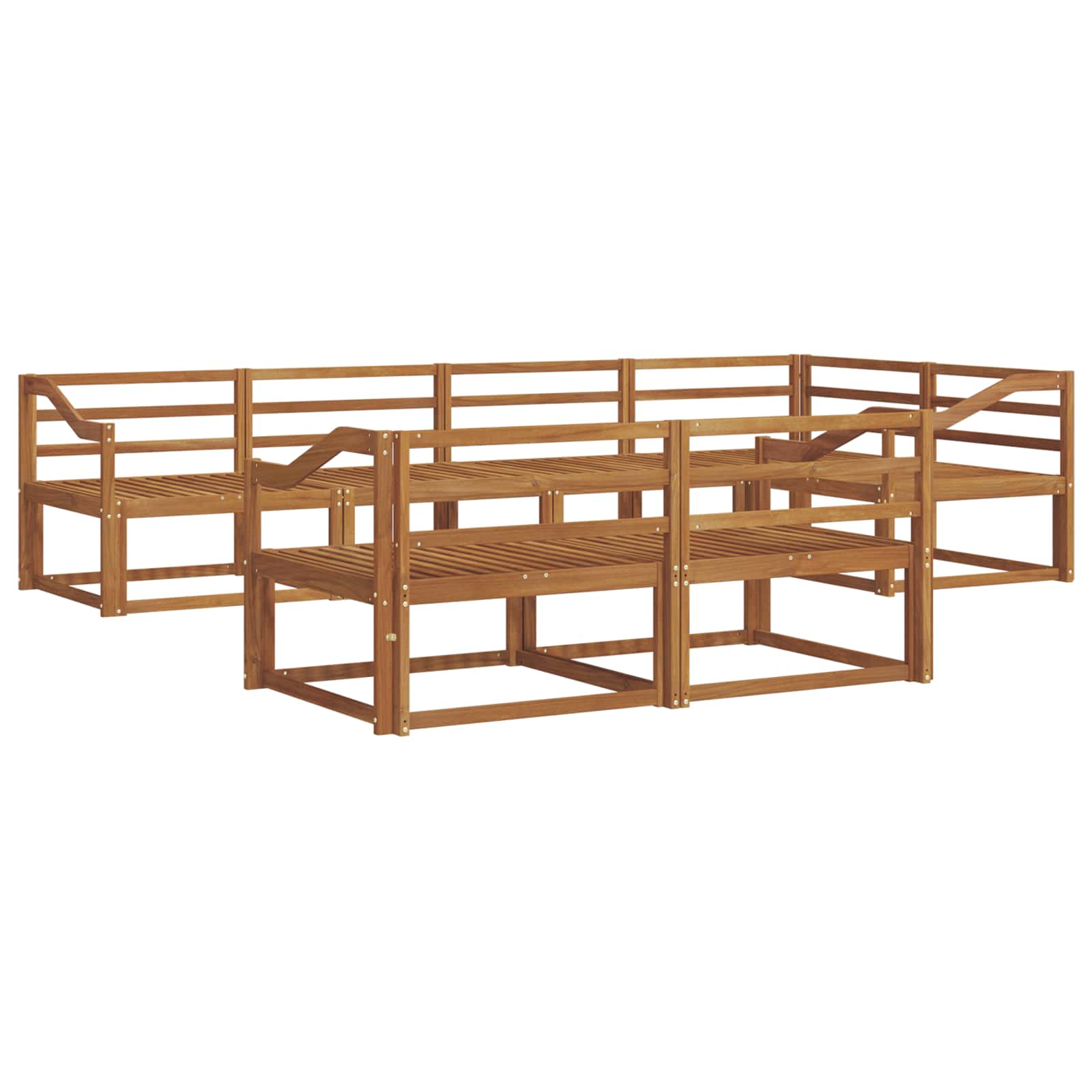 Buiten bankenset 7 pcs Naturel Massief Acaciahout image 2