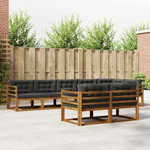 Zunanja garnitura za sedenje 8 pcs Naravna in antracitna