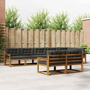 Zunanja garnitura za sedenje 8 pcs Naravna in antracitna