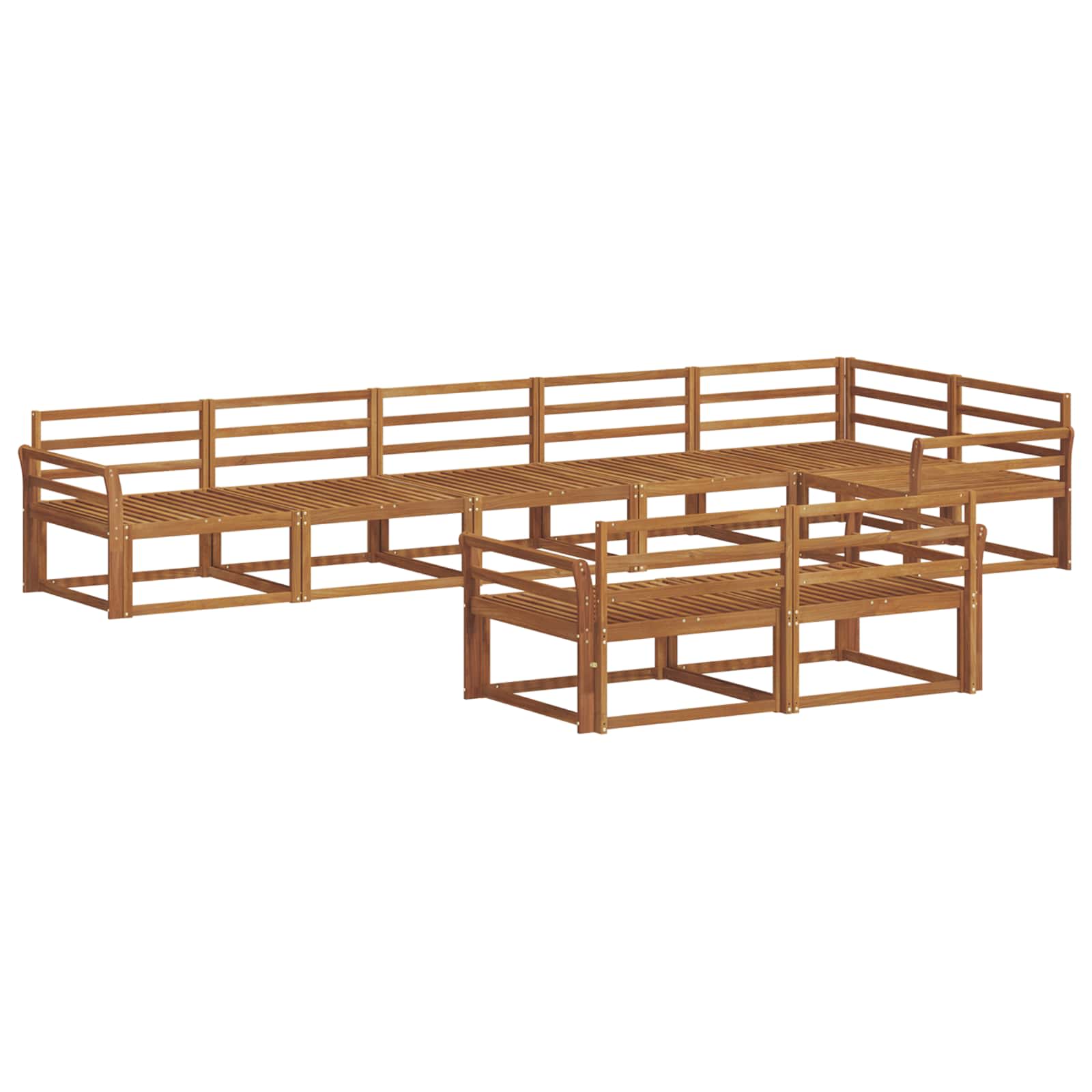Buiten bankenset 8 pcs Naturel Massief Acaciahout image 2
