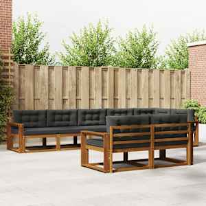 Zunanja garnitura za sedenje 8 pcs Naravna in antracitna