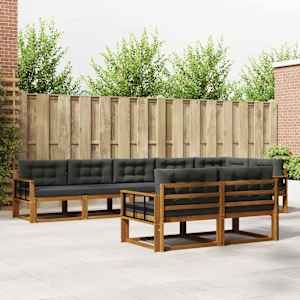 Zunanja garnitura za sedenje 8 pcs Naravna in antracitna