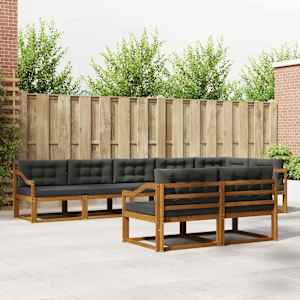 Zunanja garnitura za sedenje 8 pcs Naravna in antracitna