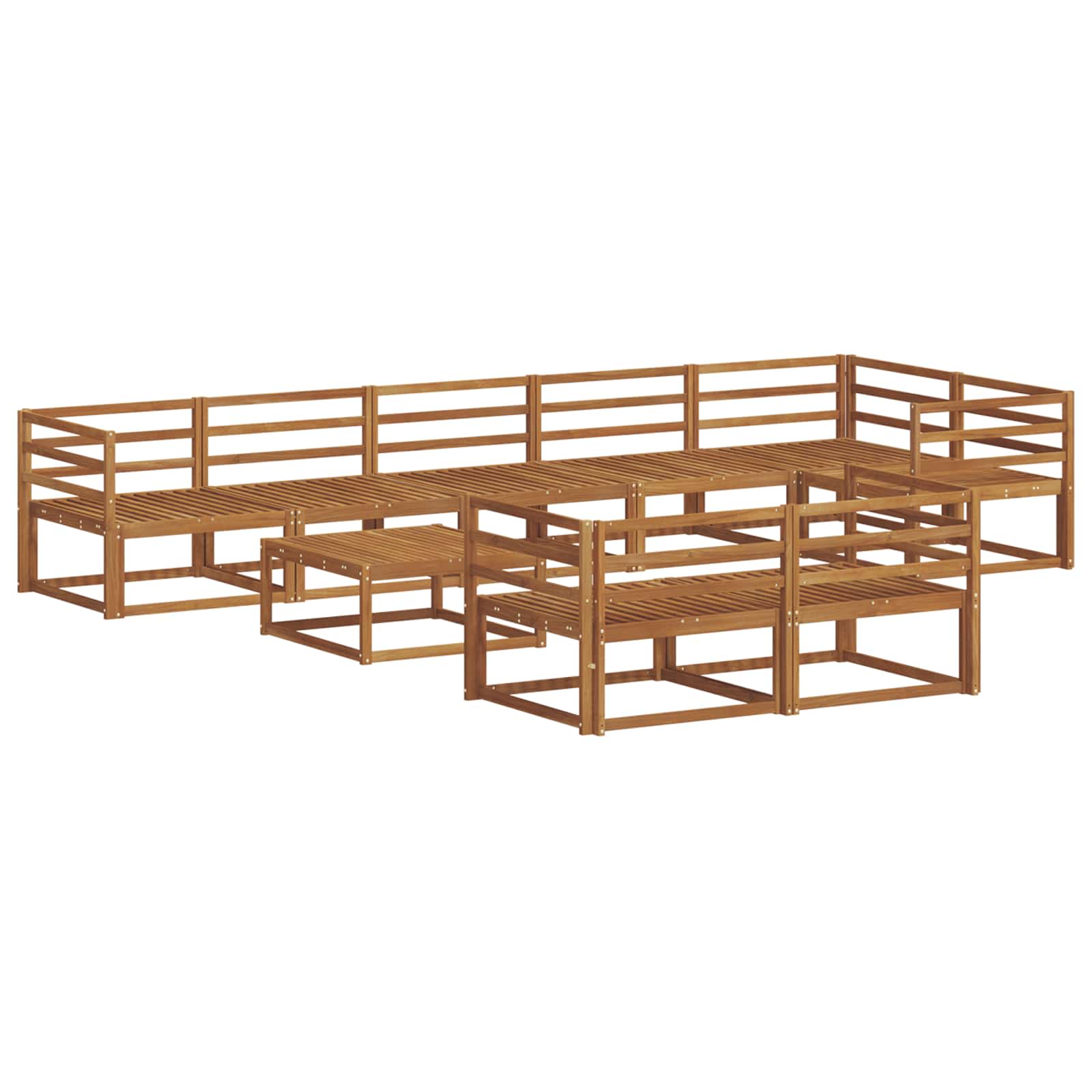 Buiten bankenset 9 pcs Naturel Massief Acaciahout image 2