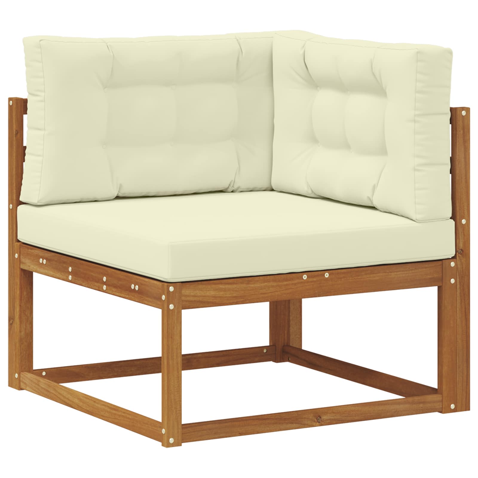 Zunanja garnitura za sedenje z blazino 9 pcs Naravna in smetana - slika 6