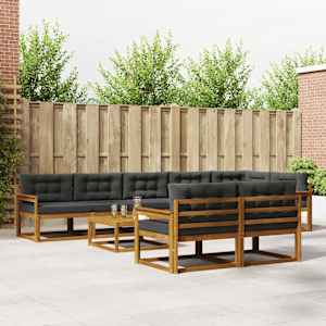 Zunanja garnitura za sedenje 9 pcs Naravna in antracitna