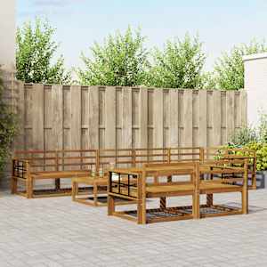 Zunanja garnitura za sedenje 9 pcs Naravna Masiven les akacije