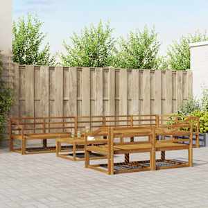 Zunanja garnitura za sedenje 9 pcs Naravna Masiven les akacije