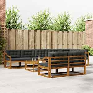 Zunanja garnitura za sedenje 9 pcs Naravna in antracitna