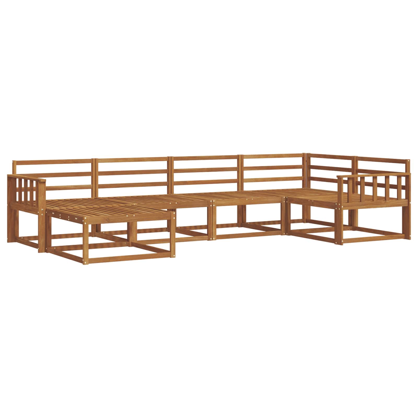 Buiten bankenset 6 pcs Naturel Massief Acaciahout image 2