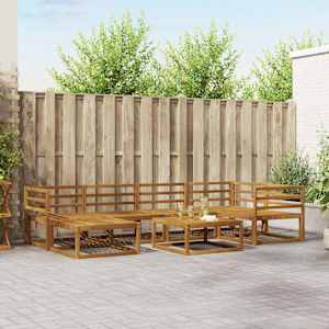 Zunanja garnitura za sedenje 7 pcs Naravna Masiven les akacije