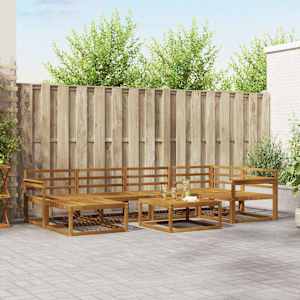 Zunanja garnitura za sedenje 7 pcs Naravna Masiven les akacije