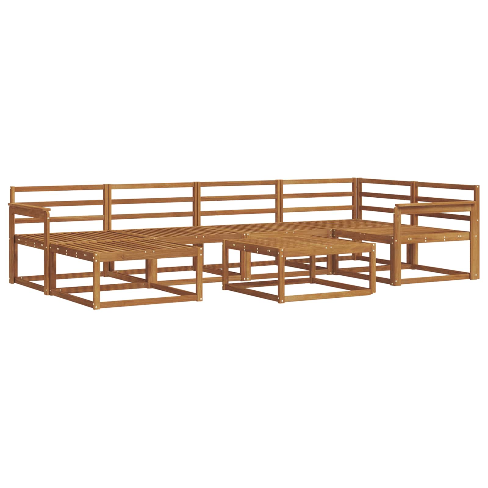 Buiten bankenset 7 pcs Naturel Massief Acaciahout image 2