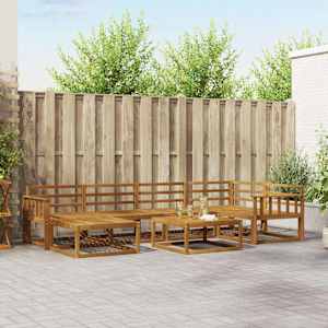 Zunanja garnitura za sedenje 7 pcs Naravna Masiven les akacije